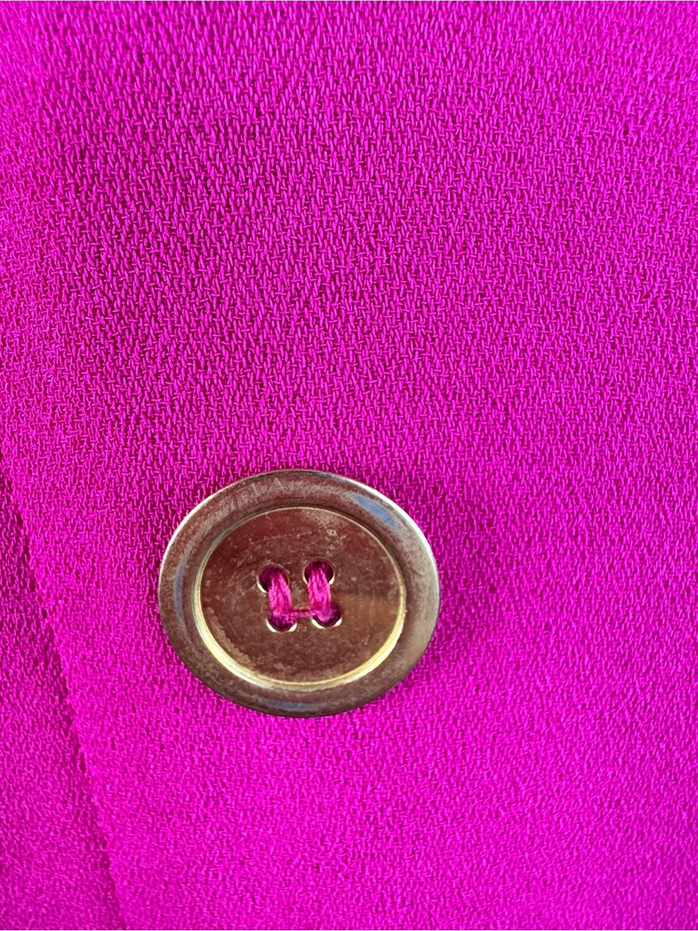 Vintage 90s Pink Pleated Dress Shoulder Pads Gold Buttons Belted Midi - Picture 9 of 11